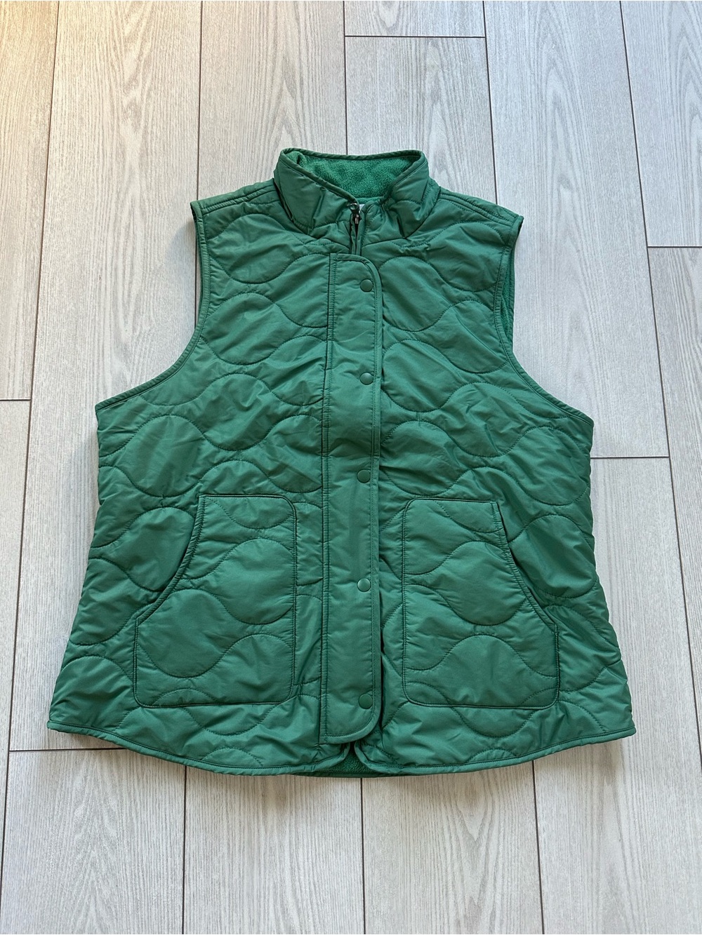 croft & barrow Green Quilted Sleeveless Vest